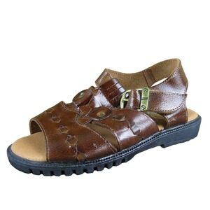Goldfish Fisherman ‎ Girl Y 35 Medium Sandal Brown Leather Buckle